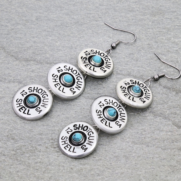 country Journey Boutique Jewelry - NWT Silver and Blue Dangle Earrings with Turquoise Accents